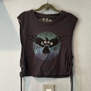 Forever 21 CBGB & OMFUG muscle tee; navy